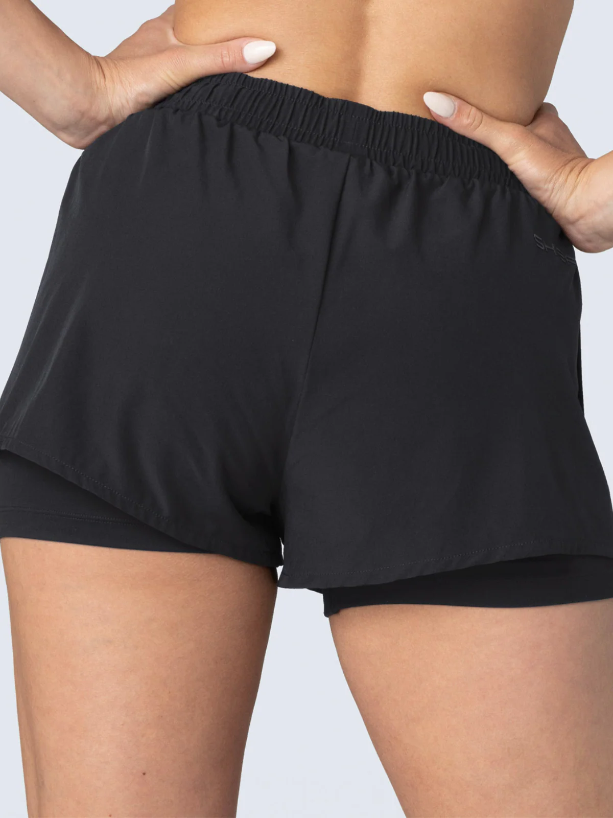 2-in-1 Running Shorts - Black - Image 3
