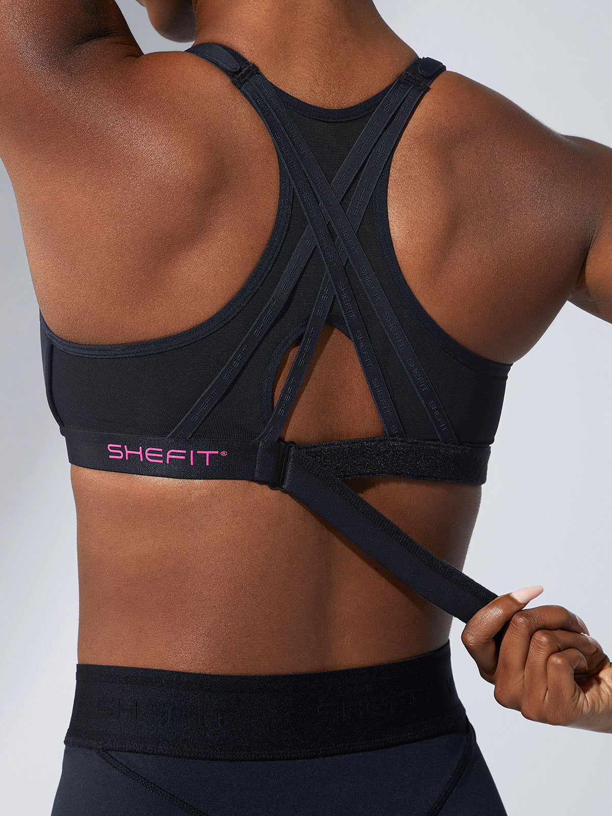 Exhilarate Sports Bra - Black and Pink - Image 4