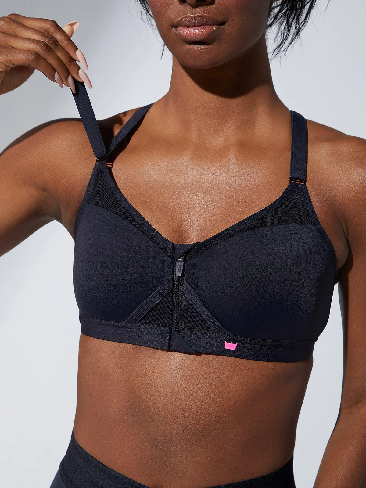 Exhilarate Sports Bra - Black and Pink - Image 5