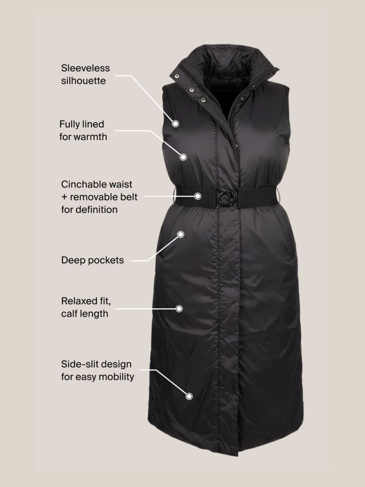 Long Puff Vest - Image 4