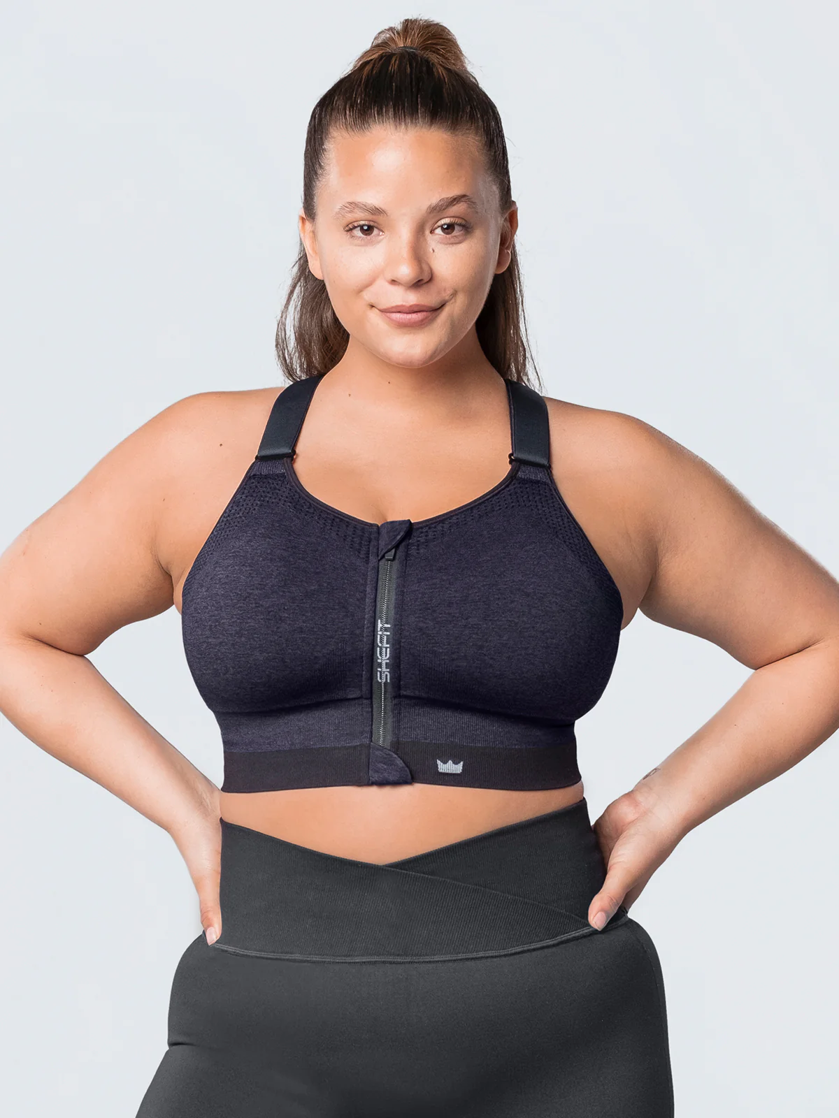 Low Impact Sports Bra - Heathered Indigo - Image 4
