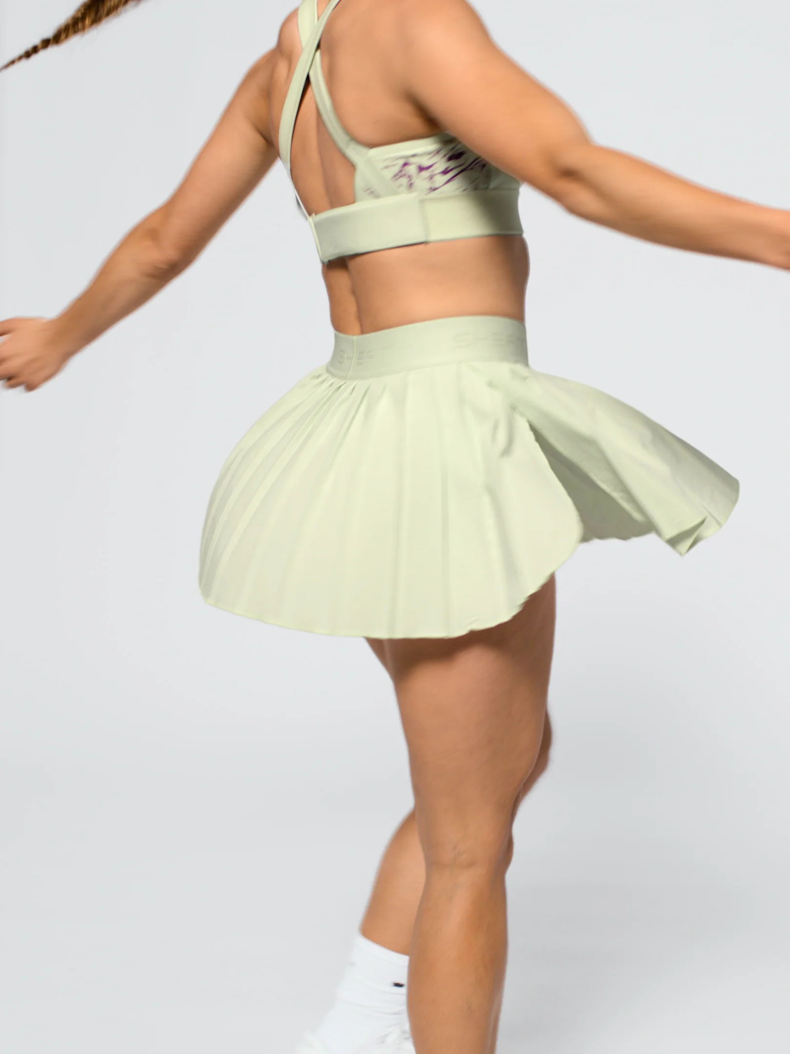 Pleated Skirt - Pastel Lime - Image 3